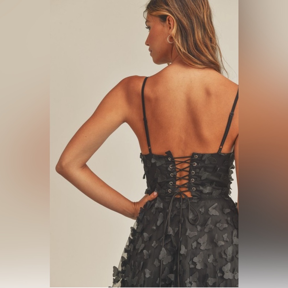 Mable Black Butterfly Midi Dress - Picture 4 of 5